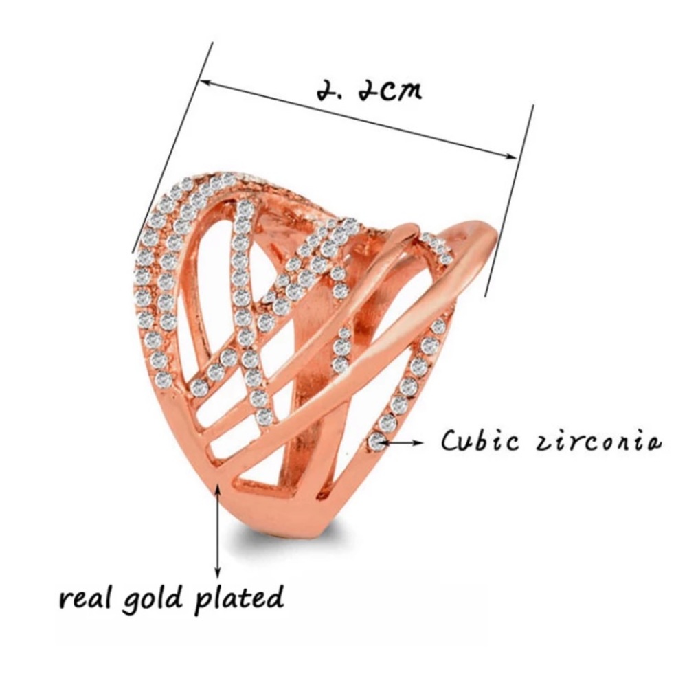 Unique Multilayer Twisted CZ Ring - Picture 2 of 3